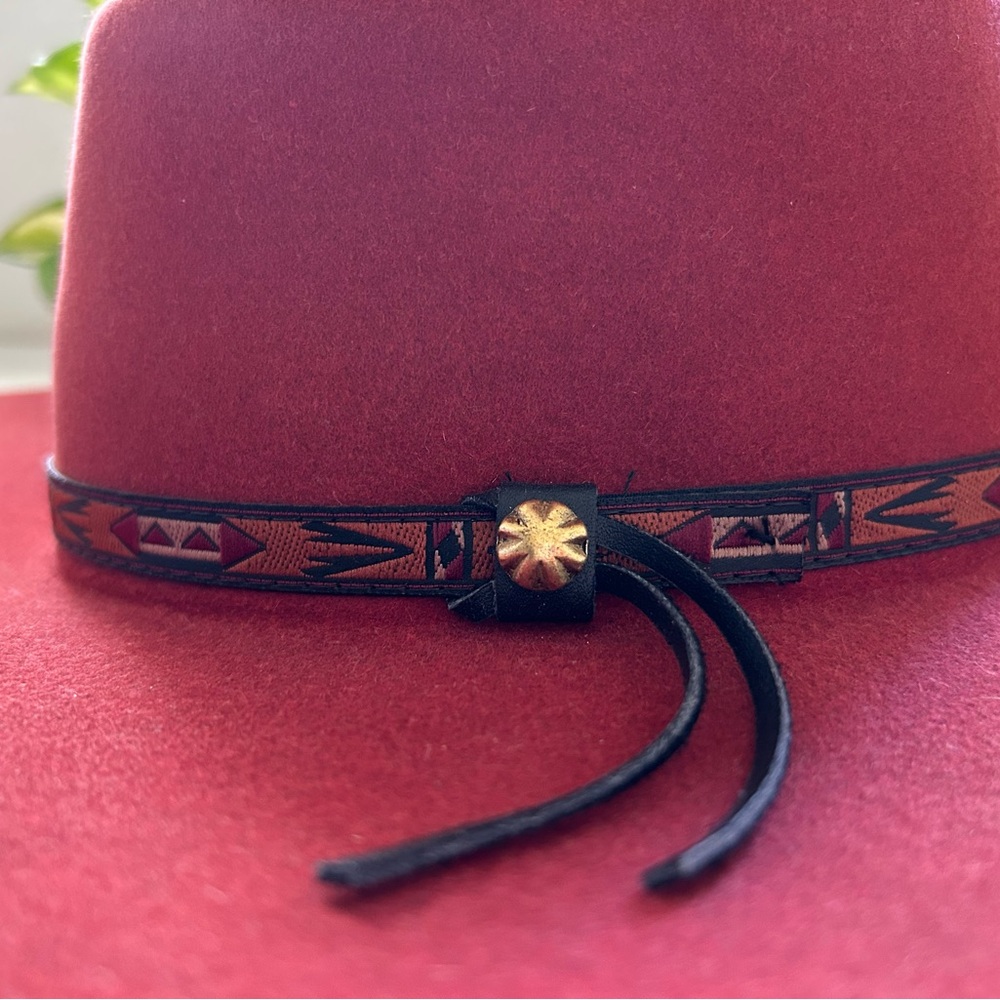 Vintage Beaver Brand Fur Felt Western Hat Rust Red Festival Cowboy Hat 6 7/8 USA - Picture 2 of 7